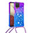 Funda Silicona Carcasa Goma Bling-Bling con Acollador Cordon Lanyard S01 para Samsung Galaxy A12