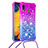 Funda Silicona Carcasa Goma Bling-Bling con Acollador Cordon Lanyard S01 para Samsung Galaxy A20