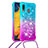 Funda Silicona Carcasa Goma Bling-Bling con Acollador Cordon Lanyard S01 para Samsung Galaxy A20