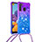 Funda Silicona Carcasa Goma Bling-Bling con Acollador Cordon Lanyard S01 para Samsung Galaxy A21