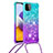 Funda Silicona Carcasa Goma Bling-Bling con Acollador Cordon Lanyard S01 para Samsung Galaxy A22s 5G