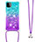 Funda Silicona Carcasa Goma Bling-Bling con Acollador Cordon Lanyard S01 para Samsung Galaxy A22s 5G