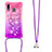 Funda Silicona Carcasa Goma Bling-Bling con Acollador Cordon Lanyard S01 para Samsung Galaxy A30