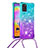 Funda Silicona Carcasa Goma Bling-Bling con Acollador Cordon Lanyard S01 para Samsung Galaxy A31