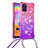 Funda Silicona Carcasa Goma Bling-Bling con Acollador Cordon Lanyard S01 para Samsung Galaxy A31