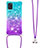 Funda Silicona Carcasa Goma Bling-Bling con Acollador Cordon Lanyard S01 para Samsung Galaxy A31