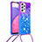 Funda Silicona Carcasa Goma Bling-Bling con Acollador Cordon Lanyard S01 para Samsung Galaxy A33 5G