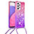 Funda Silicona Carcasa Goma Bling-Bling con Acollador Cordon Lanyard S01 para Samsung Galaxy A33 5G