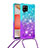 Funda Silicona Carcasa Goma Bling-Bling con Acollador Cordon Lanyard S01 para Samsung Galaxy A42 5G