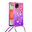 Funda Silicona Carcasa Goma Bling-Bling con Acollador Cordon Lanyard S01 para Samsung Galaxy A42 5G