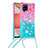 Funda Silicona Carcasa Goma Bling-Bling con Acollador Cordon Lanyard S01 para Samsung Galaxy A42 5G