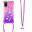 Funda Silicona Carcasa Goma Bling-Bling con Acollador Cordon Lanyard S01 para Samsung Galaxy A51 5G