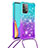 Funda Silicona Carcasa Goma Bling-Bling con Acollador Cordon Lanyard S01 para Samsung Galaxy A52 5G