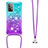 Funda Silicona Carcasa Goma Bling-Bling con Acollador Cordon Lanyard S01 para Samsung Galaxy A52s 5G