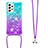 Funda Silicona Carcasa Goma Bling-Bling con Acollador Cordon Lanyard S01 para Samsung Galaxy A53 5G