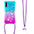 Funda Silicona Carcasa Goma Bling-Bling con Acollador Cordon Lanyard S01 para Samsung Galaxy A70