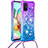 Funda Silicona Carcasa Goma Bling-Bling con Acollador Cordon Lanyard S01 para Samsung Galaxy A71 5G