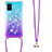 Funda Silicona Carcasa Goma Bling-Bling con Acollador Cordon Lanyard S01 para Samsung Galaxy A71 5G