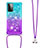 Funda Silicona Carcasa Goma Bling-Bling con Acollador Cordon Lanyard S01 para Samsung Galaxy A72 4G