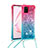 Funda Silicona Carcasa Goma Bling-Bling con Acollador Cordon Lanyard S01 para Samsung Galaxy A81