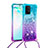 Funda Silicona Carcasa Goma Bling-Bling con Acollador Cordon Lanyard S01 para Samsung Galaxy A91