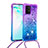 Funda Silicona Carcasa Goma Bling-Bling con Acollador Cordon Lanyard S01 para Samsung Galaxy A91