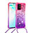 Funda Silicona Carcasa Goma Bling-Bling con Acollador Cordon Lanyard S01 para Samsung Galaxy A91