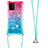 Funda Silicona Carcasa Goma Bling-Bling con Acollador Cordon Lanyard S01 para Samsung Galaxy A91