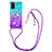 Funda Silicona Carcasa Goma Bling-Bling con Acollador Cordon Lanyard S01 para Samsung Galaxy F02S SM-E025F