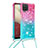 Funda Silicona Carcasa Goma Bling-Bling con Acollador Cordon Lanyard S01 para Samsung Galaxy F12