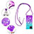 Funda Silicona Carcasa Goma Bling-Bling con Acollador Cordon Lanyard S01 para Samsung Galaxy F12