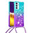 Funda Silicona Carcasa Goma Bling-Bling con Acollador Cordon Lanyard S01 para Samsung Galaxy F34 5G