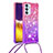 Funda Silicona Carcasa Goma Bling-Bling con Acollador Cordon Lanyard S01 para Samsung Galaxy F34 5G