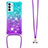 Funda Silicona Carcasa Goma Bling-Bling con Acollador Cordon Lanyard S01 para Samsung Galaxy F34 5G