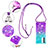 Funda Silicona Carcasa Goma Bling-Bling con Acollador Cordon Lanyard S01 para Samsung Galaxy F34 5G