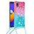 Funda Silicona Carcasa Goma Bling-Bling con Acollador Cordon Lanyard S01 para Samsung Galaxy M01 Core