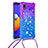 Funda Silicona Carcasa Goma Bling-Bling con Acollador Cordon Lanyard S01 para Samsung Galaxy M01 Core