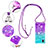 Funda Silicona Carcasa Goma Bling-Bling con Acollador Cordon Lanyard S01 para Samsung Galaxy M01 Core