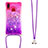 Funda Silicona Carcasa Goma Bling-Bling con Acollador Cordon Lanyard S01 para Samsung Galaxy M01s