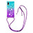 Funda Silicona Carcasa Goma Bling-Bling con Acollador Cordon Lanyard S01 para Samsung Galaxy M02