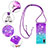 Funda Silicona Carcasa Goma Bling-Bling con Acollador Cordon Lanyard S01 para Samsung Galaxy M02