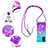 Funda Silicona Carcasa Goma Bling-Bling con Acollador Cordon Lanyard S01 para Samsung Galaxy M02s