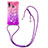 Funda Silicona Carcasa Goma Bling-Bling con Acollador Cordon Lanyard S01 para Samsung Galaxy M10S