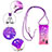 Funda Silicona Carcasa Goma Bling-Bling con Acollador Cordon Lanyard S01 para Samsung Galaxy M10S