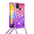 Funda Silicona Carcasa Goma Bling-Bling con Acollador Cordon Lanyard S01 para Samsung Galaxy M31