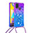 Funda Silicona Carcasa Goma Bling-Bling con Acollador Cordon Lanyard S01 para Samsung Galaxy M31 Prime Edition