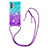 Funda Silicona Carcasa Goma Bling-Bling con Acollador Cordon Lanyard S01 para Samsung Galaxy M32 5G