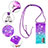 Funda Silicona Carcasa Goma Bling-Bling con Acollador Cordon Lanyard S01 para Samsung Galaxy M32 5G