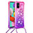 Funda Silicona Carcasa Goma Bling-Bling con Acollador Cordon Lanyard S01 para Samsung Galaxy M40S