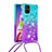 Funda Silicona Carcasa Goma Bling-Bling con Acollador Cordon Lanyard S01 para Samsung Galaxy M51